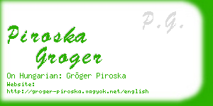 piroska groger business card